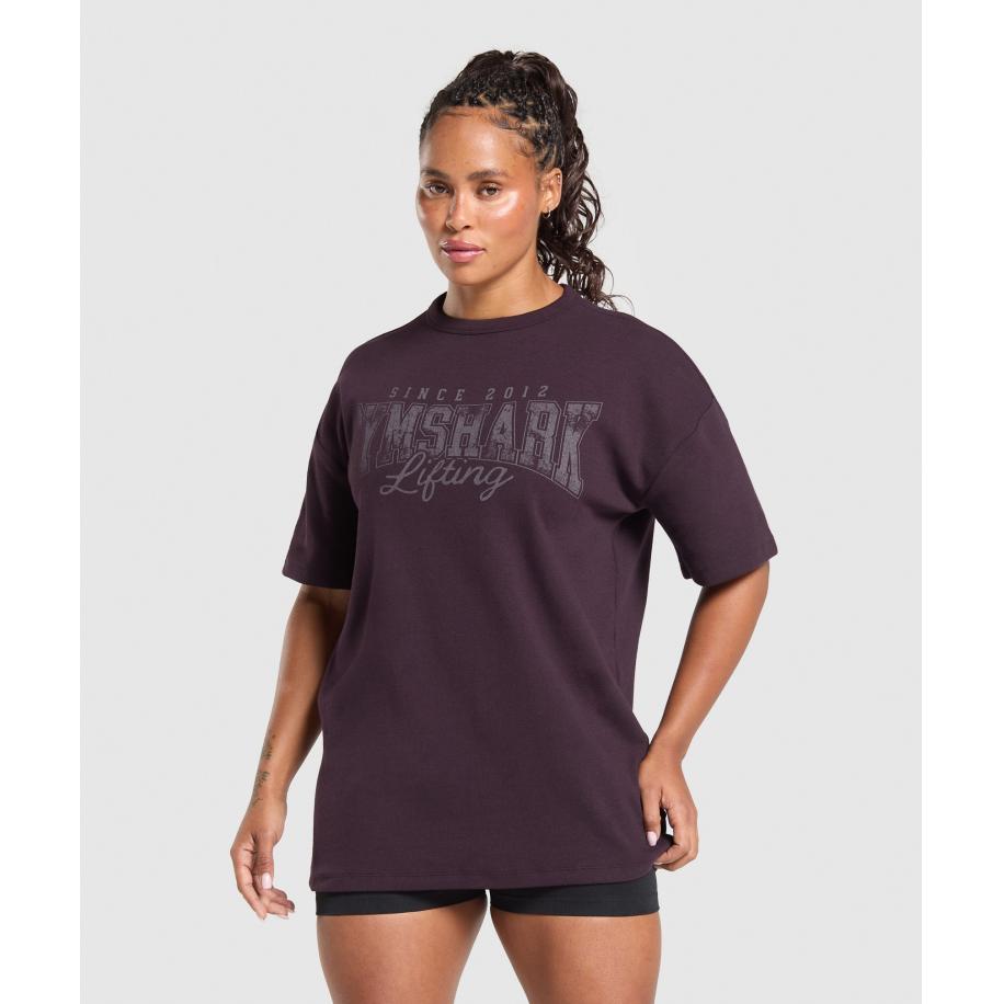 Gymshark Lifting Oversized Pump Cover Plum Brown Bruin
