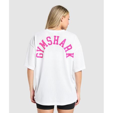 Gymshark Mesh Graphic Oversized T-Shirt White