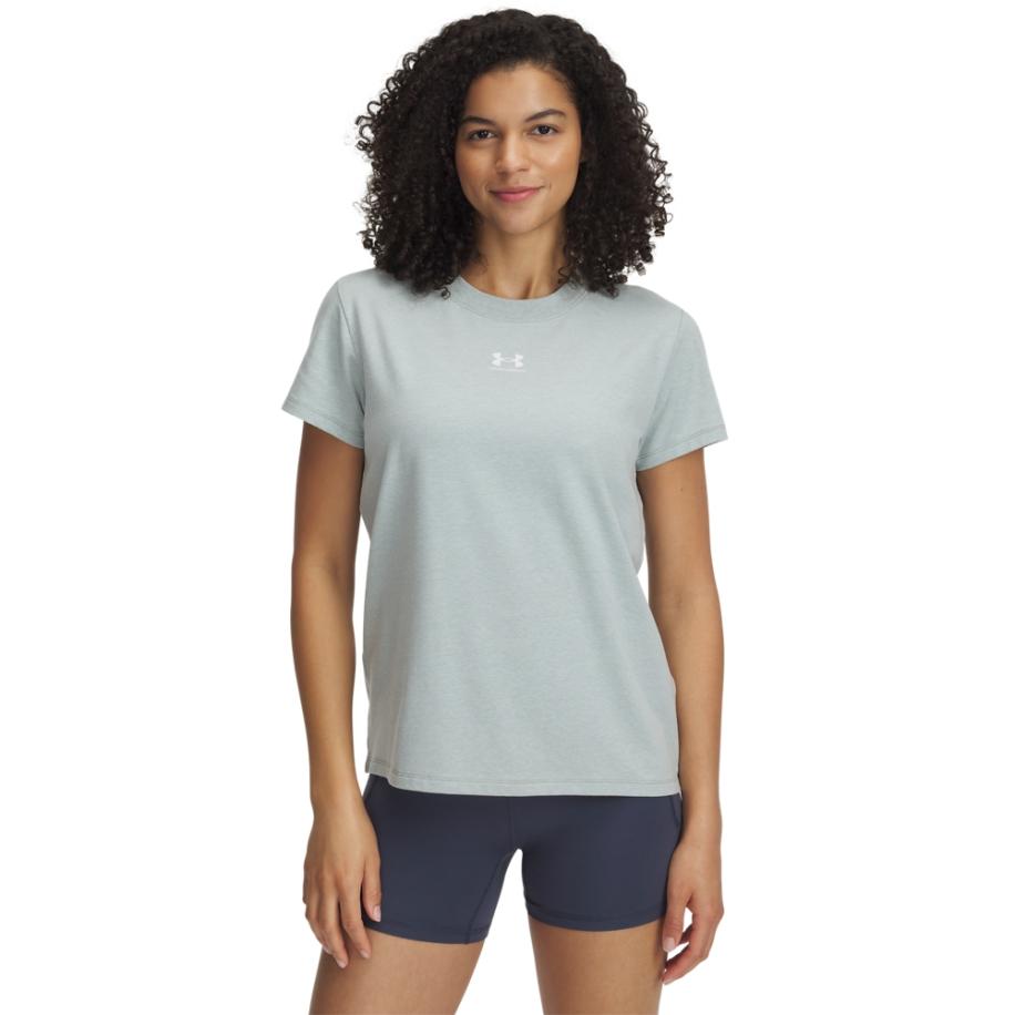 Under Armour Rival Core Damesshirt met korte mouwen Silica Groente / Wit XS Groen