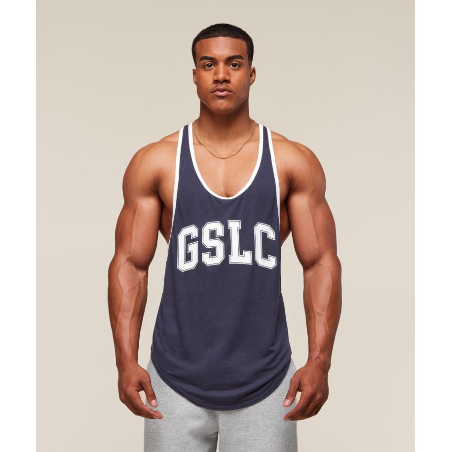 Gymshark GSLC Ringer Stringer Heavy Blue Blauw