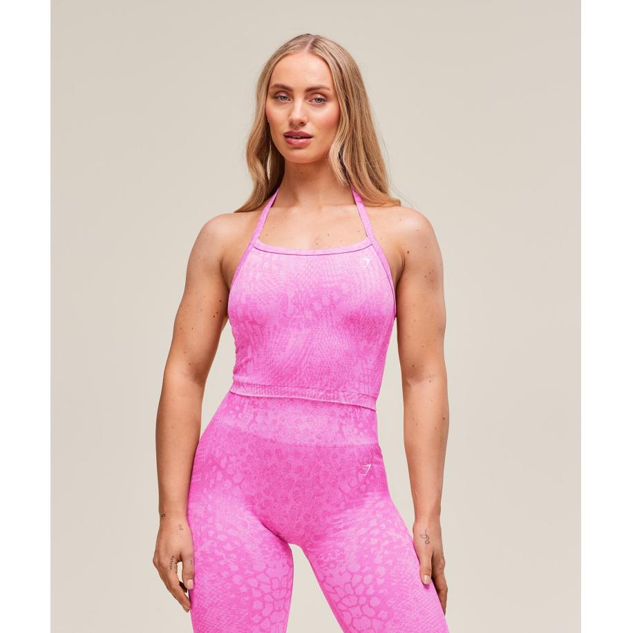 Gymshark Adapt Animal X Whitney Seamless Midi Tank Sour Pink/Vibrant Pink Roze
