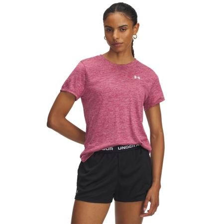 Damesshirt Under Armour Tech™ Twist met korte mouwen Fuchsia Dusk / Wit M
