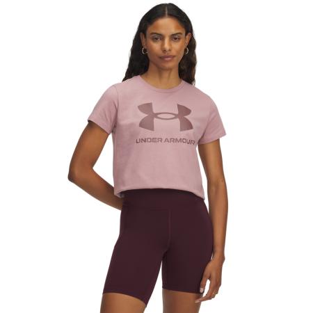 Under Armour Rival Logo Damesshirt met korte mouwen Tourmaline Roze / Maroon Mist M
