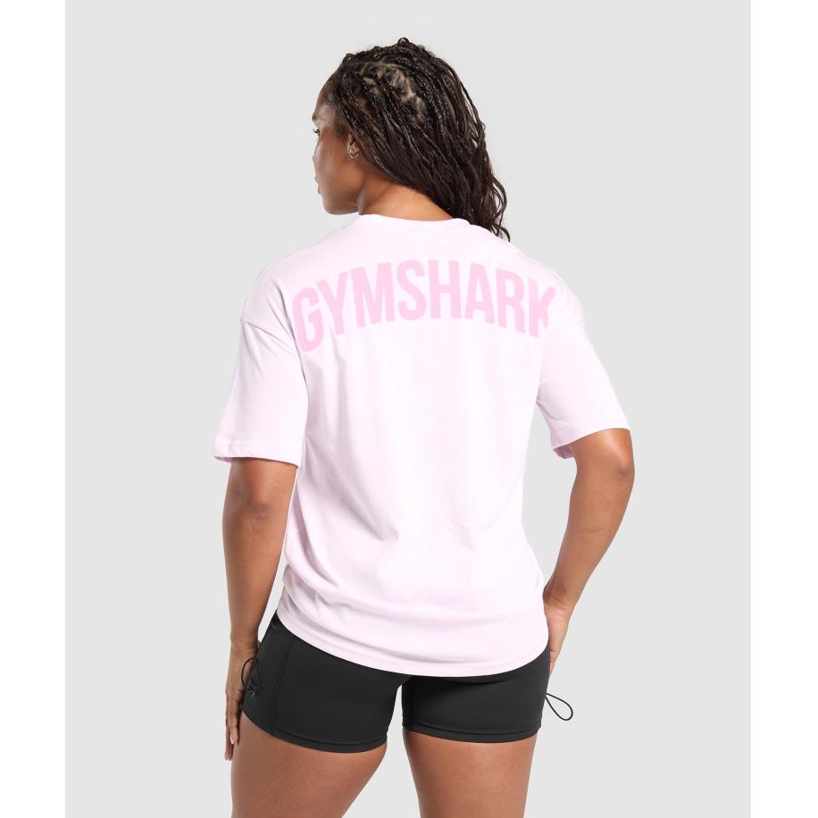 Gymshark Power Oversized T-Shirt Ice Pink Roze
