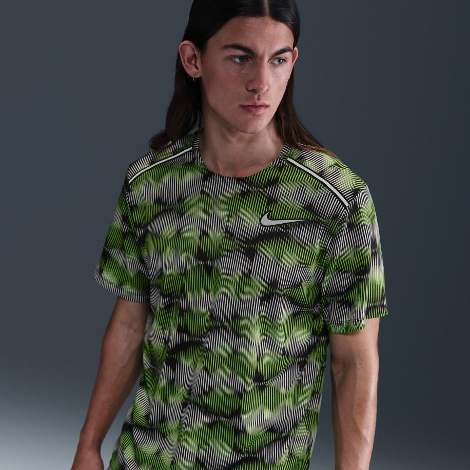 Nike Miler Hardlooptop met korte mouwen voor heren - Zwart Zwart