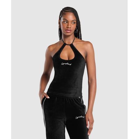 Gymshark Velour Tank Black