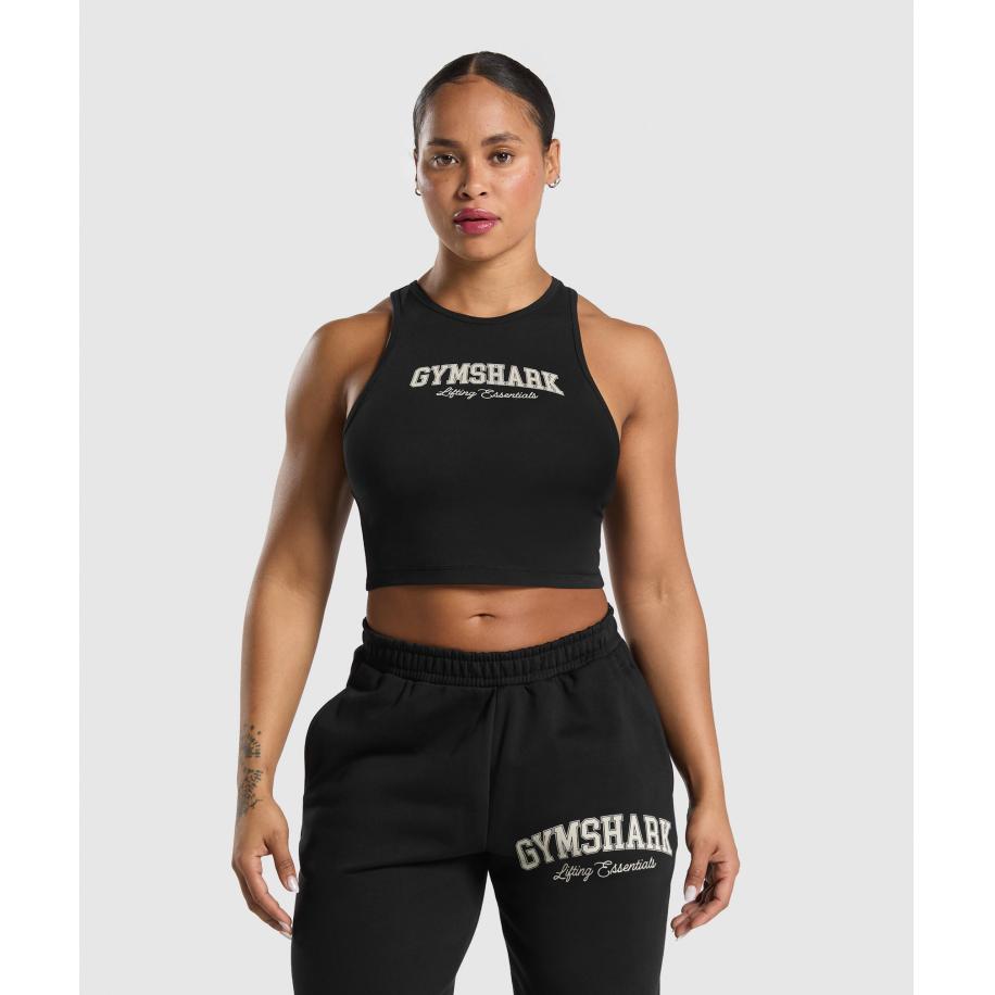 Gymshark Lifting Essentials Graphic Tank Black Zwart