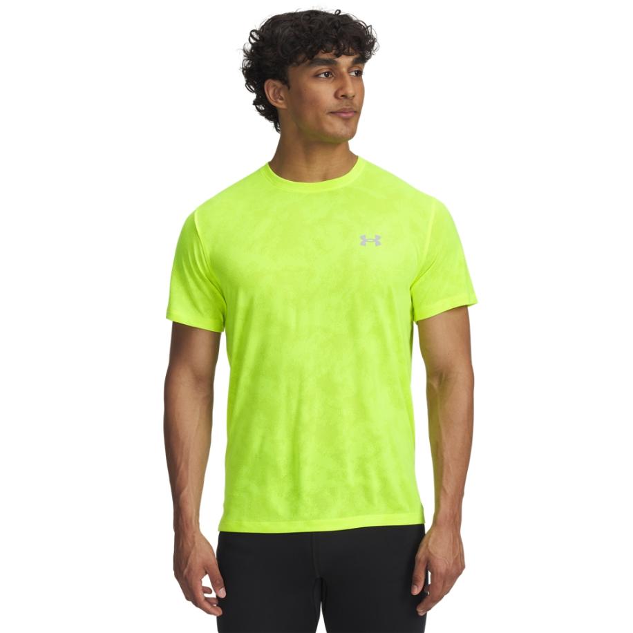 Under Armour Launch Camo herenshirts met korte mouwen High Vis Geel / Reflecterend XL Geel