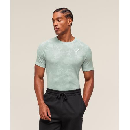 Gymshark Geo Seamless T-Shirt Morning Blue/Celeste Blue