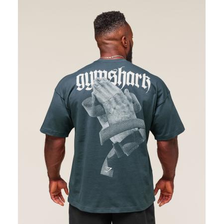 Gymshark Prayer Hands T-Shirt Titanium Blue