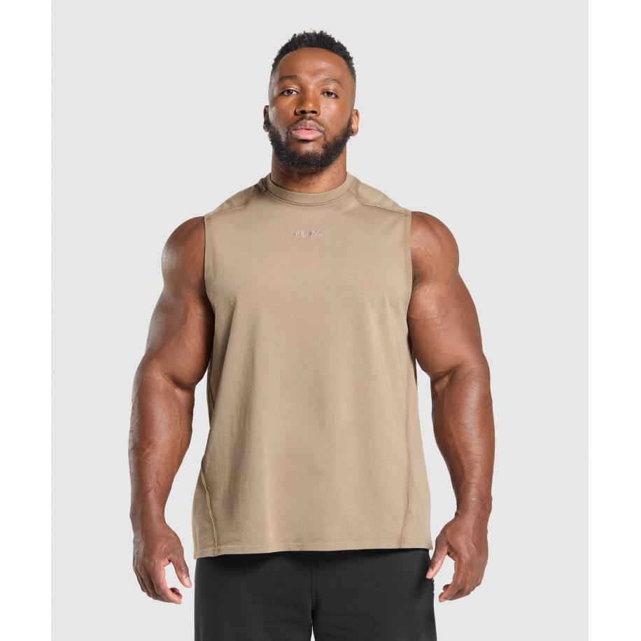 Gymshark Heavyweight Tank Lifestyle Brown Bruin