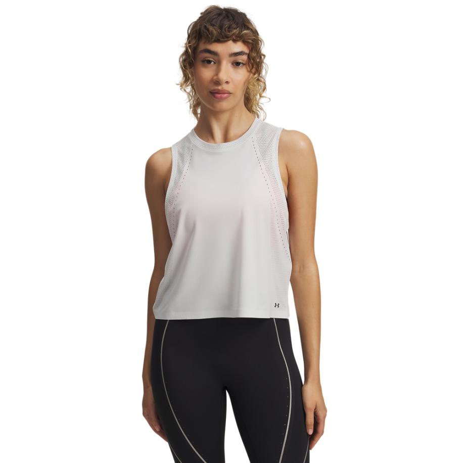 Damesshirt Under Armour Halo Vent zonder mouwen Distant Grijs / Reflecterend XS Grijs