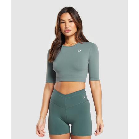 Gymshark Everyday Seamless Crop Top Cargo Teal