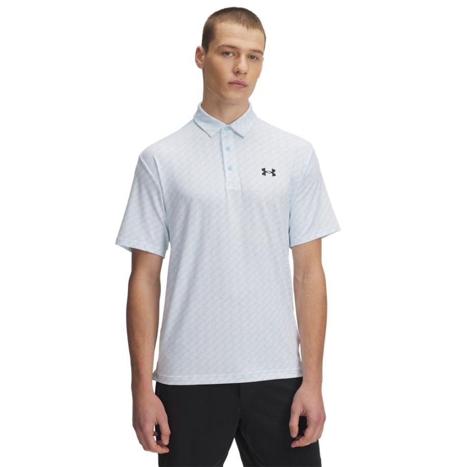 Under Armour Playoff 3.0 Printed Herenpolo Stream / Wit / Zwart M Blauw