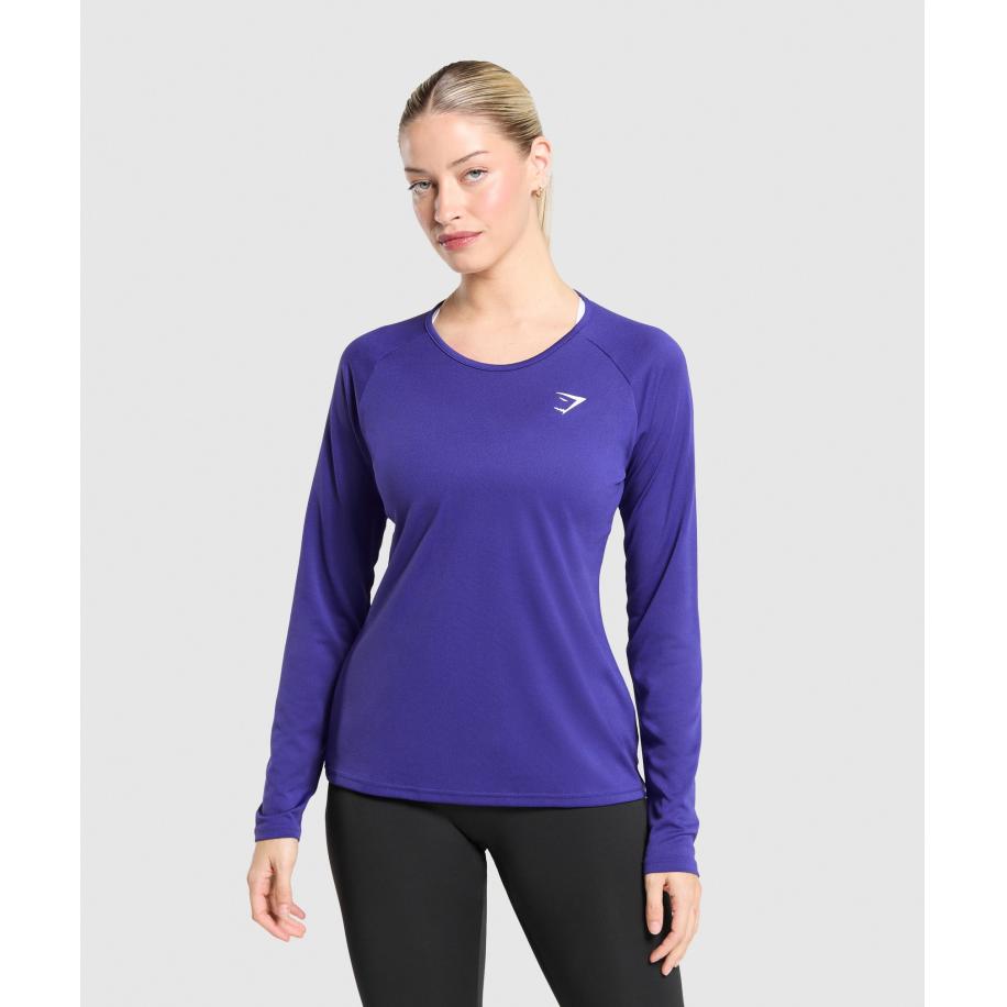 Gymshark Training Long Sleeve Top Cobalt Purple Paars
