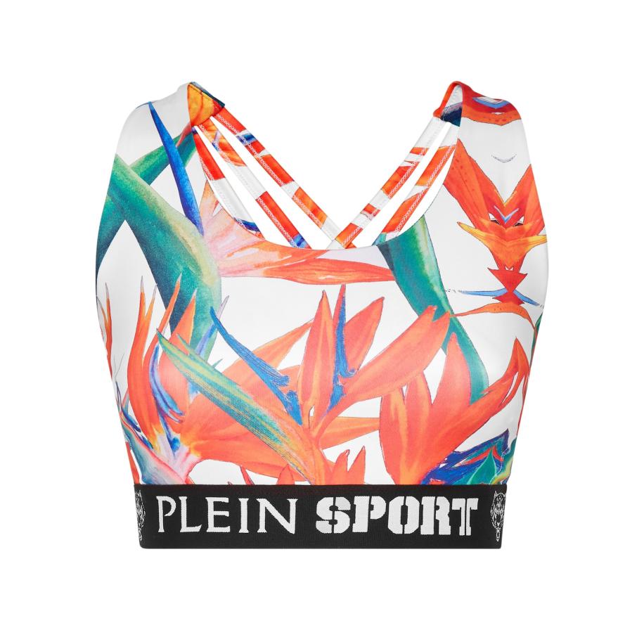 Plein Sport Plein Sport Sporttop grasgroen / lichtoranje / donkeroranje / wit -