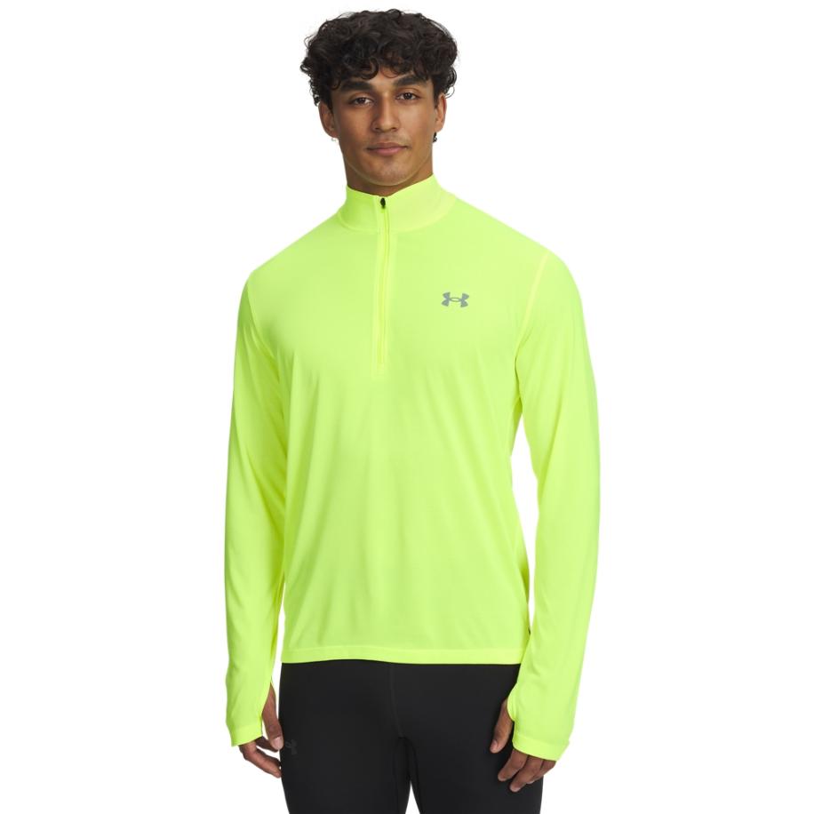Under Armour Launch Herenshirt met korte rits High Vis Geel / Reflecterend XXL Geel