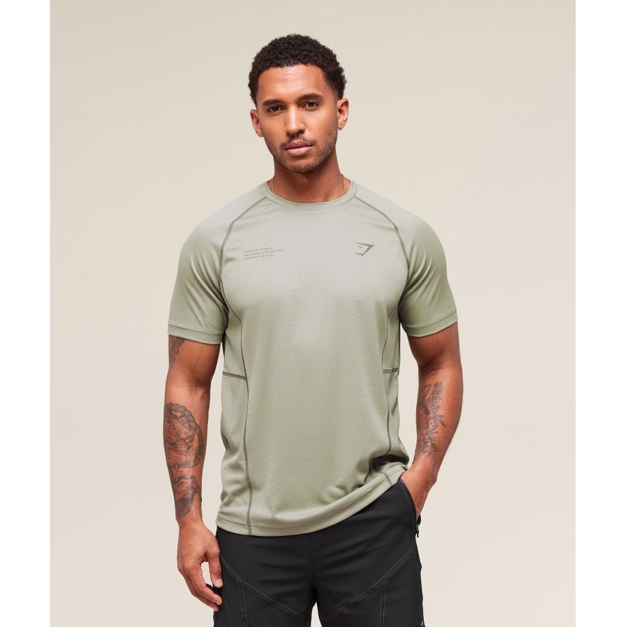 Gymshark Tactical T-Shirt Chalk Green Groen