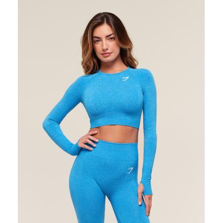 Gymshark Vital Crop Top Electric Blue Marl