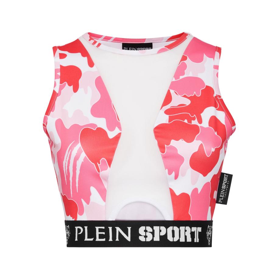 Plein Sport Plein Sport Sporttop fuchsia / rosa / zwart / wit -