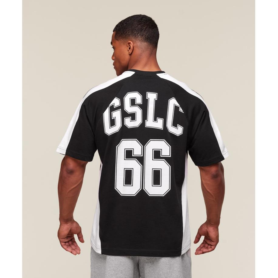 Gymshark GSLC 66 T-Shirt Black/White Zwart