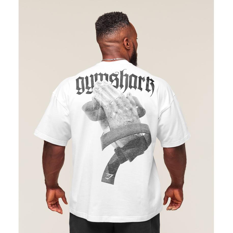 Gymshark Prayer Hands T-Shirt White Wit