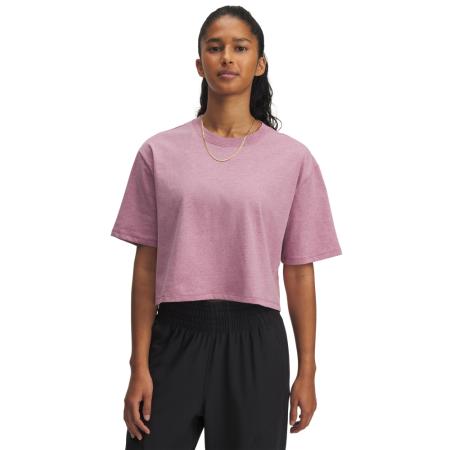Under Armour Rival Damesshirt met korte mouwen Fuchsia Dusk Light Heather / Zwart / Wit M