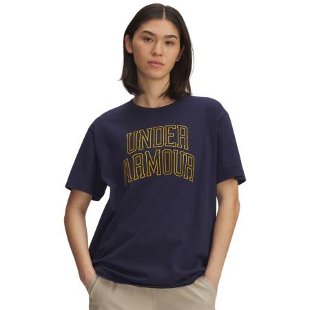 Under Armour Rival Campus oversized dames T-shirt Midnight Marineblauw / Goud League XS