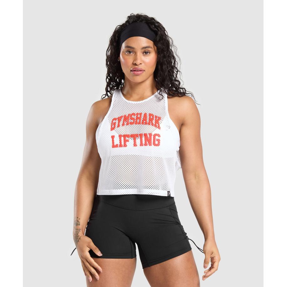 Gymshark Rest Day Mesh Midi Tank White Wit