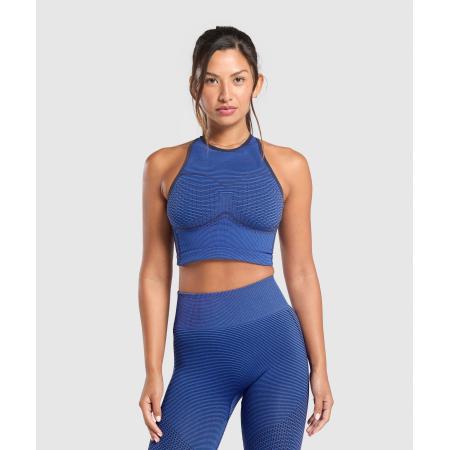Gymshark Sport Seamless Cropped Tank Force Blue/Pastel Blue