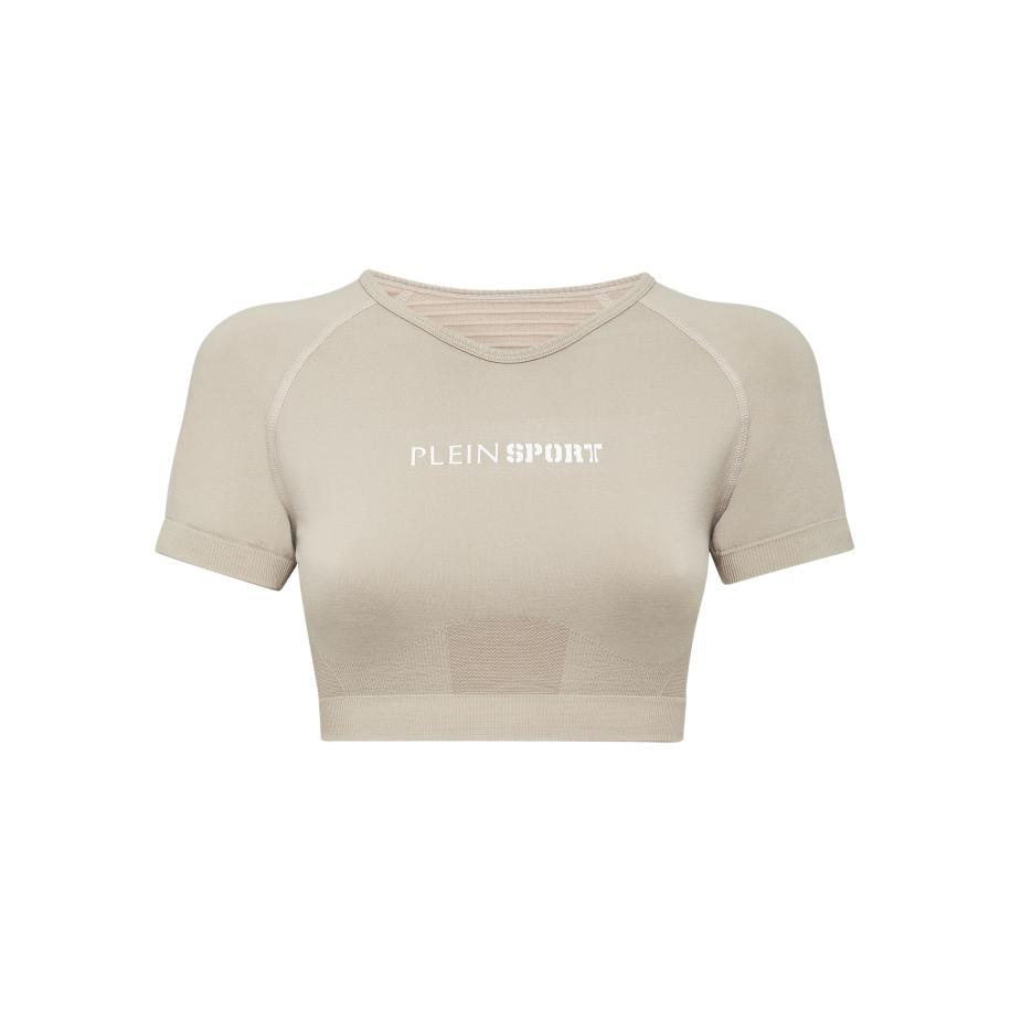 Plein Sport Plein Sport Functioneel shirt greige / wit -