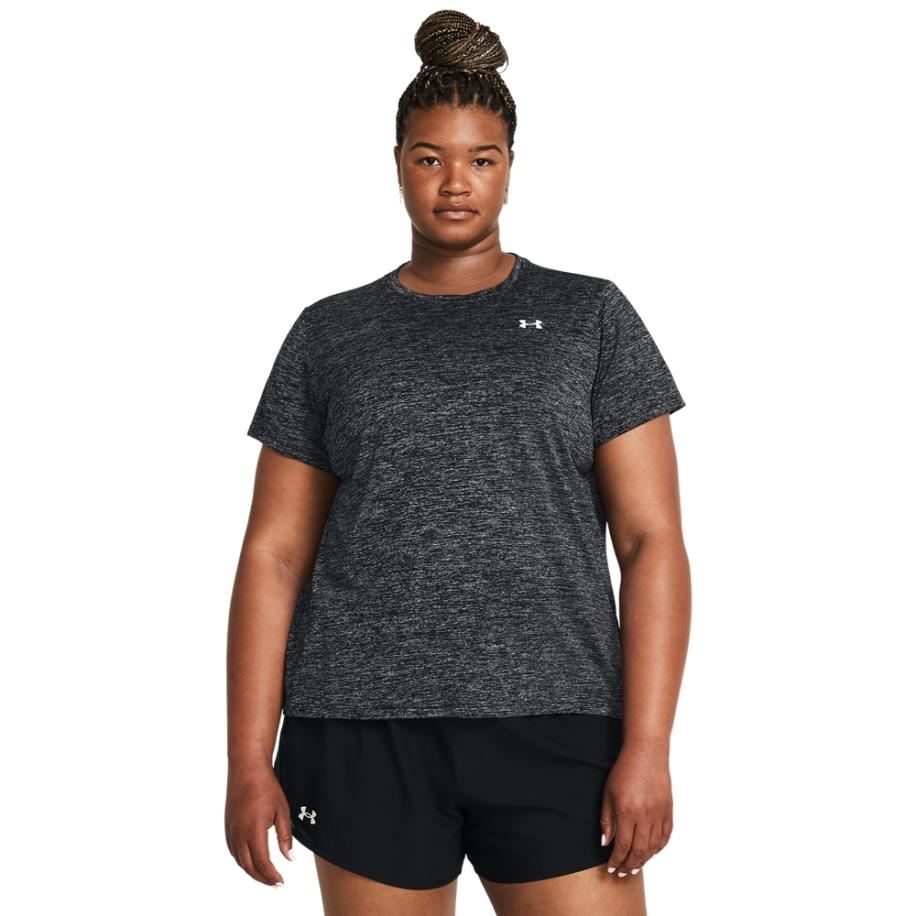 Damesshirt Under Armour Tech™ Twist met korte mouwen Zwart / Wit 3X Zwart