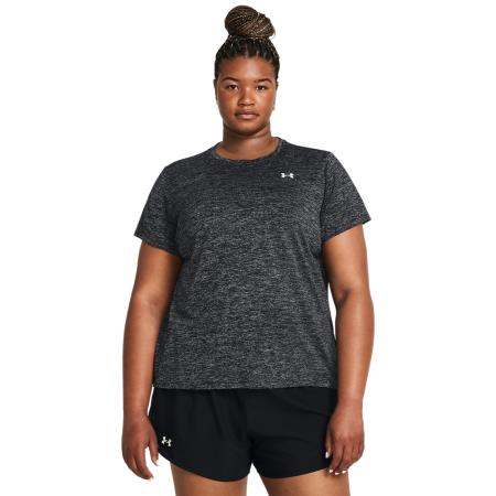 Damesshirt Under Armour Tech™ Twist met korte mouwen Zwart / Wit 3X