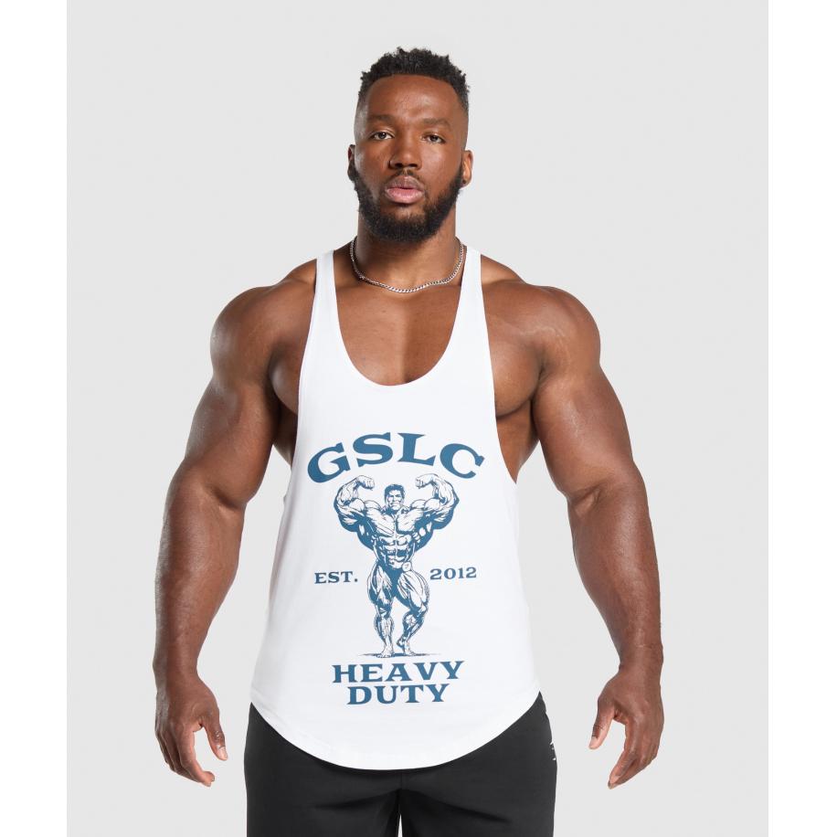 Gymshark Heavy Duty Stringer White Wit