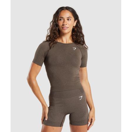 Gymshark Vital Tight T-Shirt Penny Brown Marl