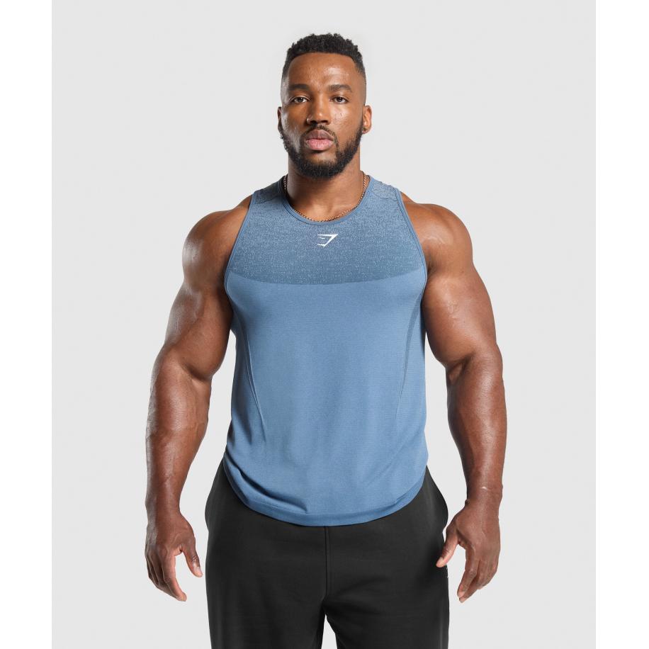 Gymshark Shadow Seamless Stringer Faded Blue Blauw