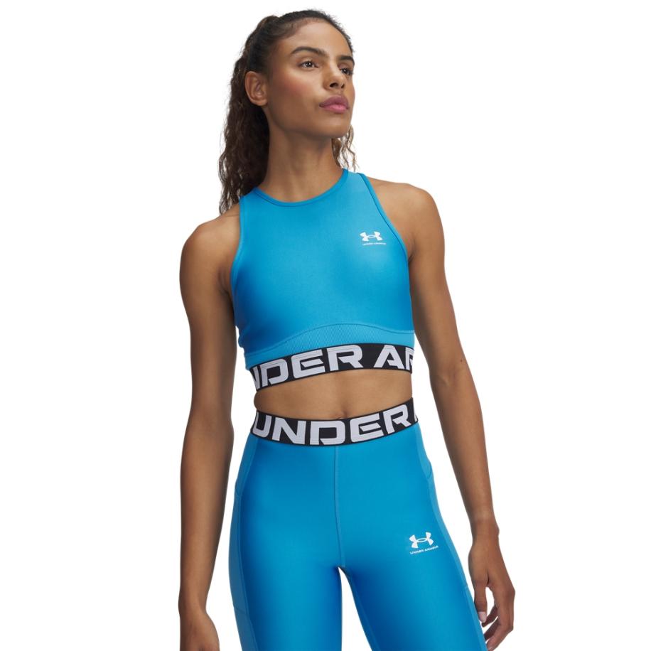 Damestanktop HeatGear® Rib Ether Blauw / Ether Blauw / Wit S Blauw