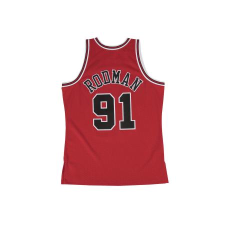 Mitchell & Ness Tricot Chicago Bulls Road 1997-98 Dennis Rodman blauw / rood / zwart / wit