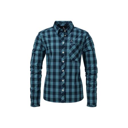 Schöffel Schöffel Multifunctionele blouse Silba donkerblauw / petrol / zwart / wit