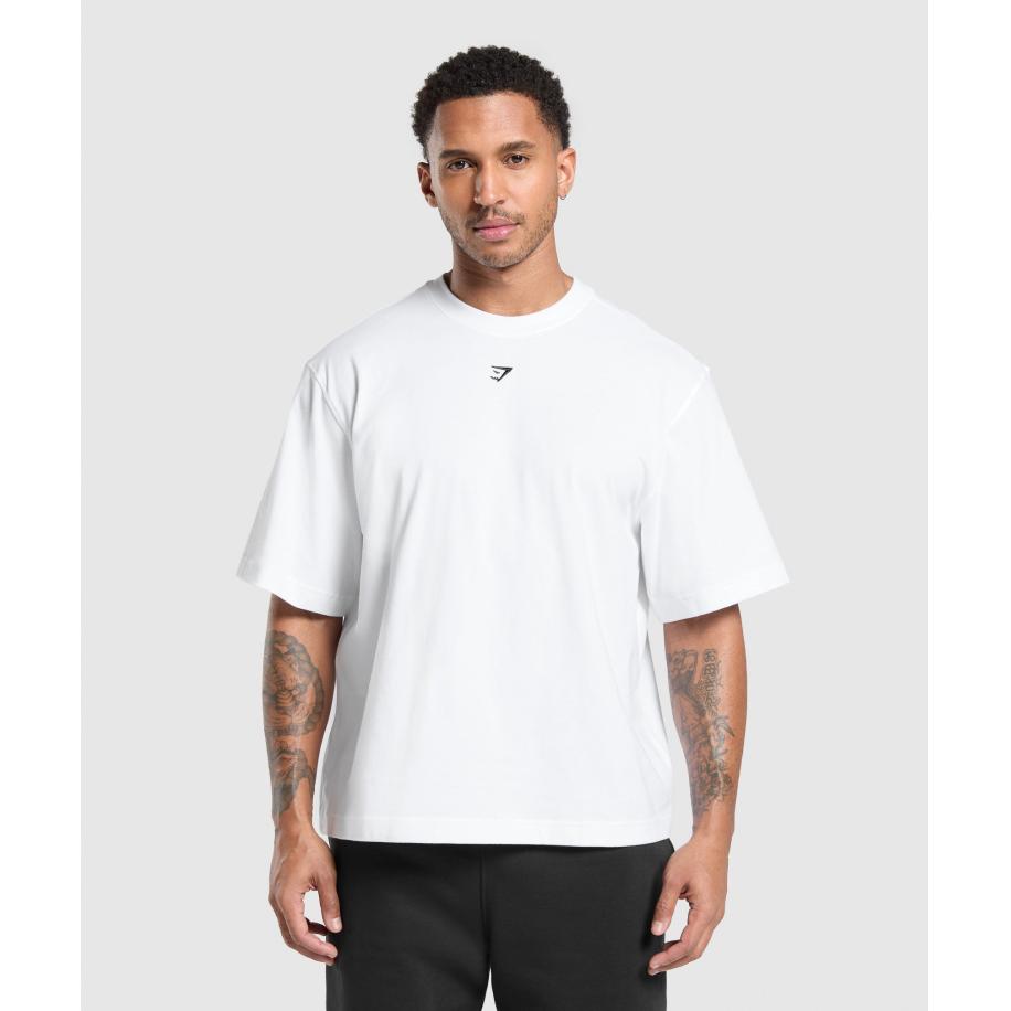 Gymshark Rest Day Essentials Boxy T-Shirt White Wit