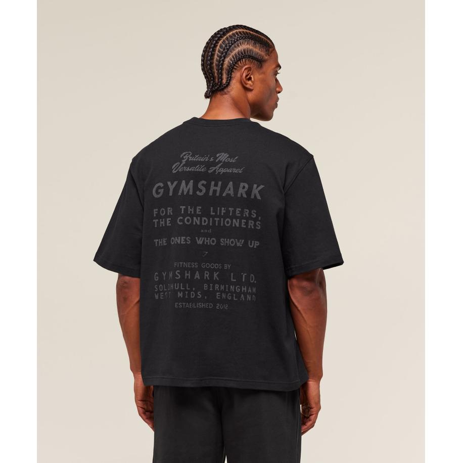 Gymshark For The Lifters Boxy T-Shirt Black Zwart