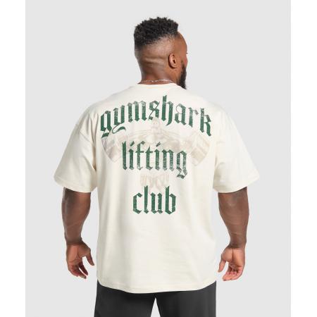 Gymshark Lifting Club T-Shirt Oat White/Classic Green