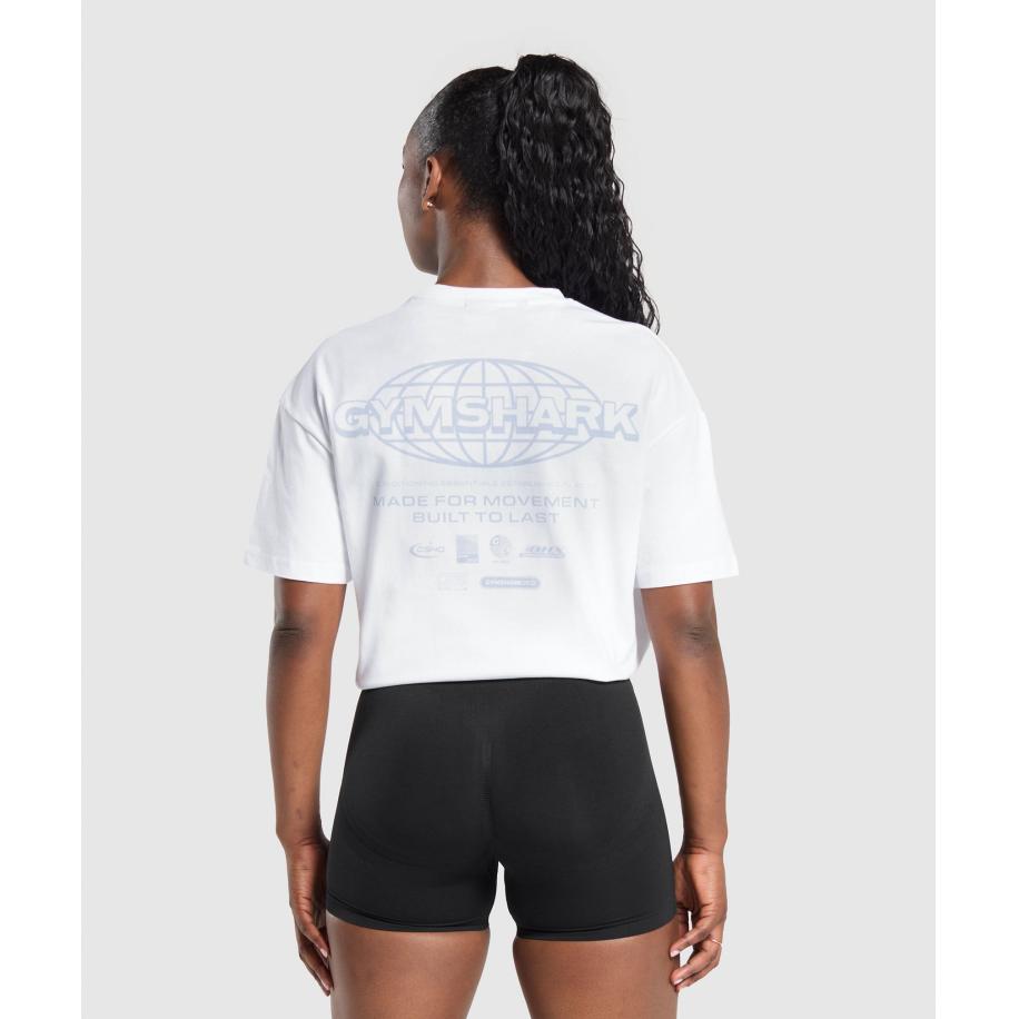 Gymshark Worldwide T-Shirt White Wit