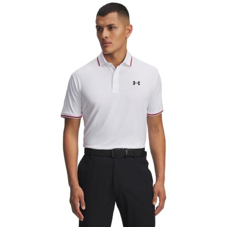 Under Armour Playoff 3.0 Rib Herenpolo Wit / Racer Rood / Zwart M