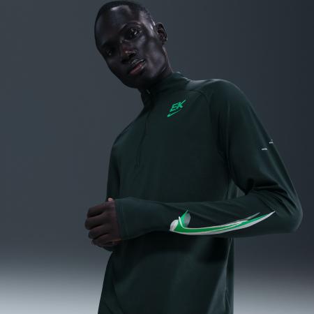 Nike Stride 'Eliud Kipchoge' Dri-FIT hardlooptop met korte rits voor heren - Groen