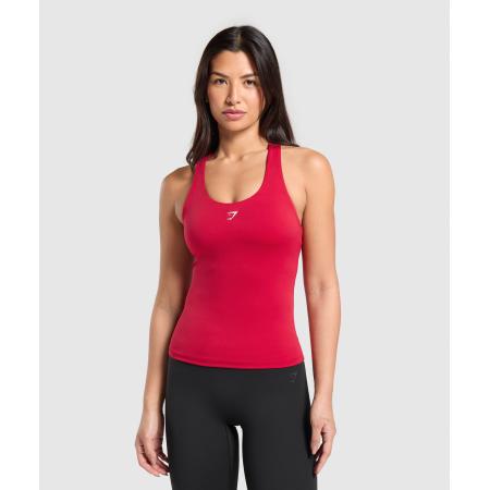 Gymshark Everyday Racer Back Tank With Shelf Carmine Red