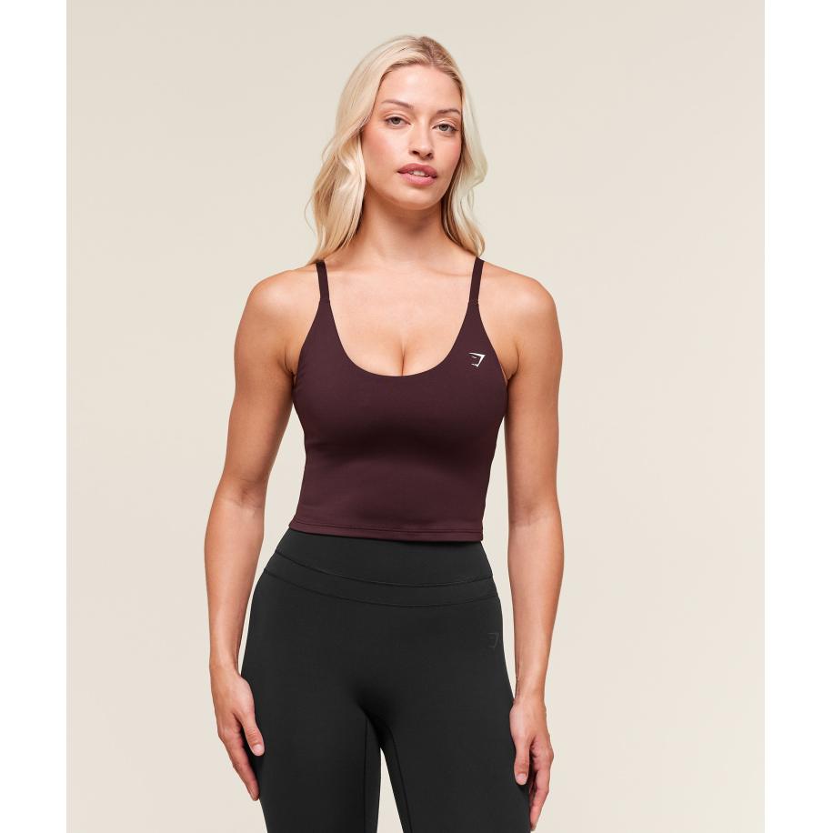 Gymshark Training Cami Tank With Shelf Cherry Purple Paars