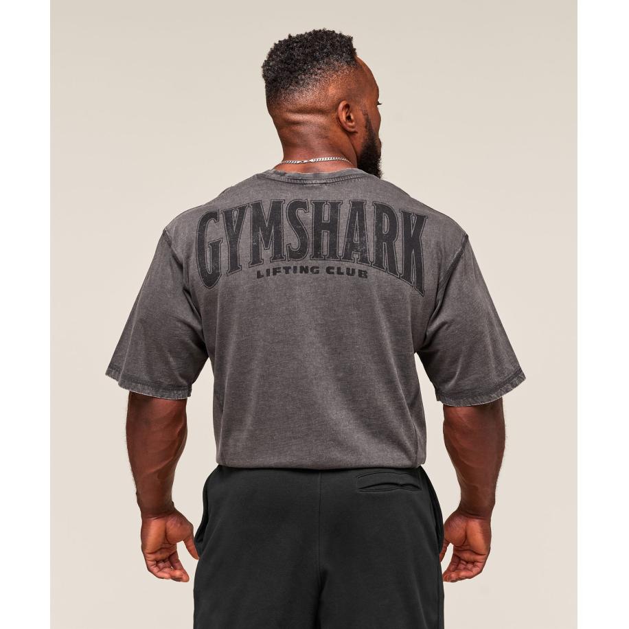 Gymshark Heritage Washed T-Shirt Onyx Grey Grijs