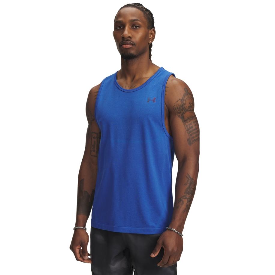 Under Armour Vanish Elite Seamless Herentanktop Blauw Atlantis / Iridescent XL Blauw