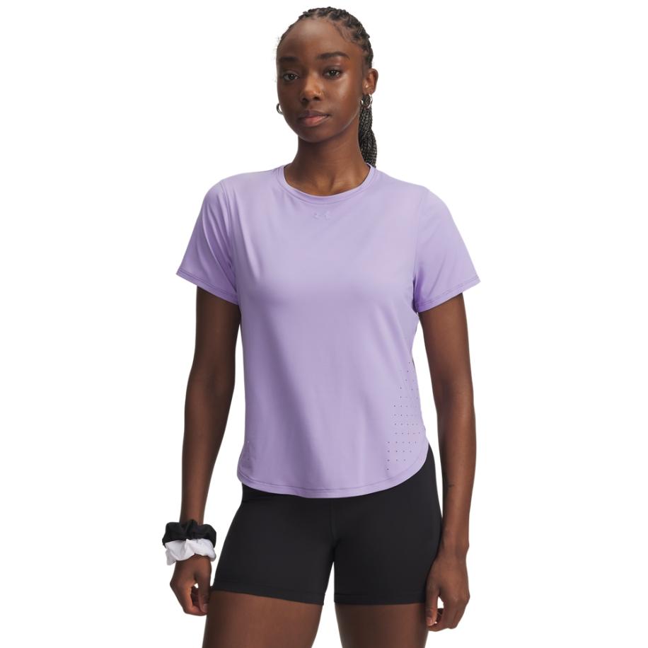 Under Armour Launch Elite Damesshirt met korte mouwen Transparent / Reflecterend XS Paars